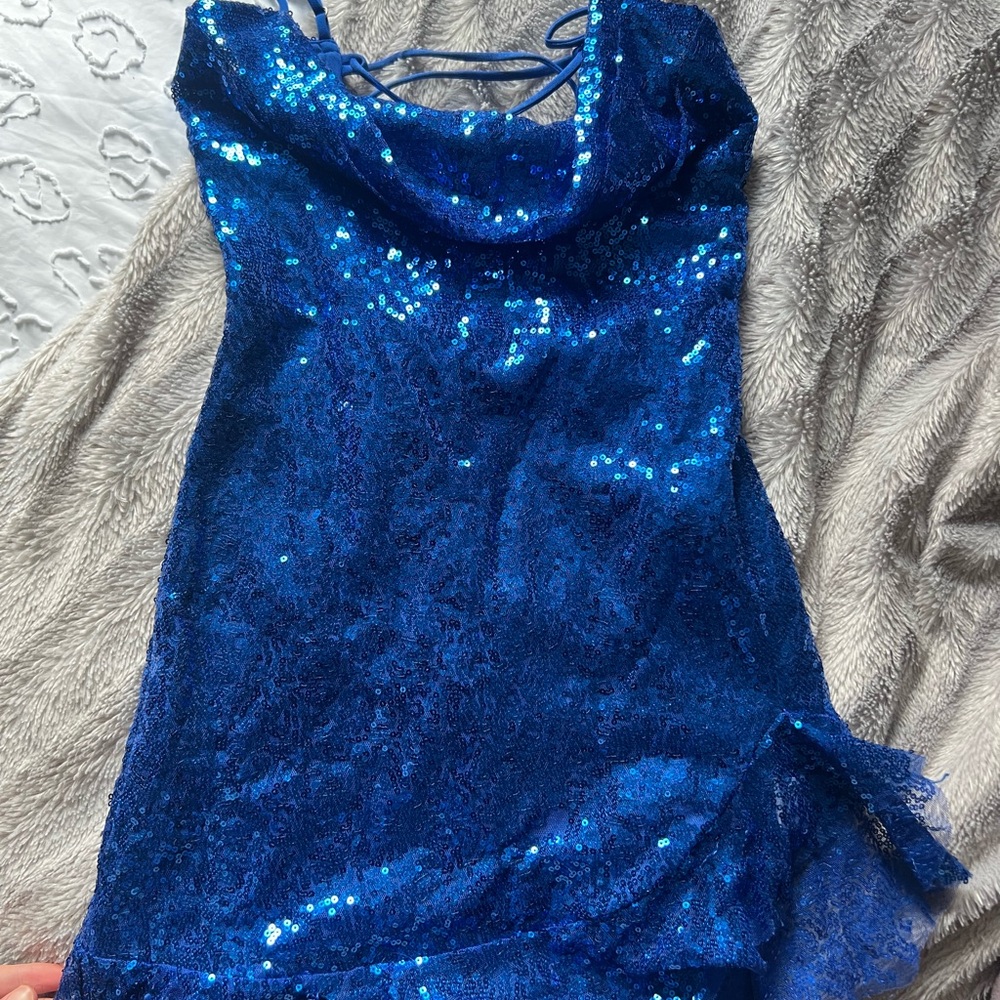 Sparkling Blue Sequin Dress